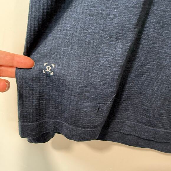 Lululemon Mens Metal Vent Tech Half Zip Navy Blue XL Running Stretch Active - Picture 7 of 7